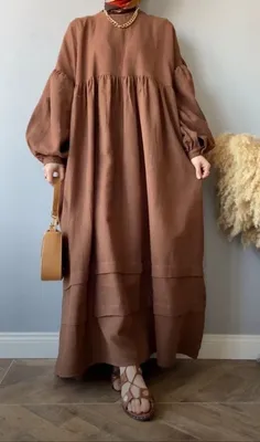 ₪148-Ид шифон хиджаб платье сплошной цвет длинные платья для  женщин-мусульманок Абая Дубай Турция Исламская одежда арабский кафтан  Мо-Description