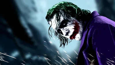 Хит Леджер в роли Джокера Постер фильма Бэтмен Темный рыцарь Обои - Wallpaperforu