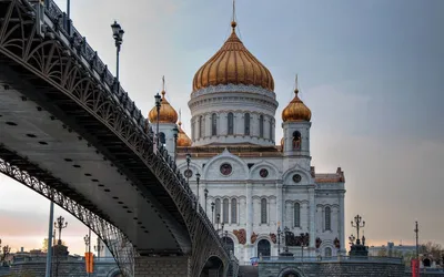 Скачать обои храм, москва, мост, храм христа спасителя, temple разрешение  1680x1050 #69358