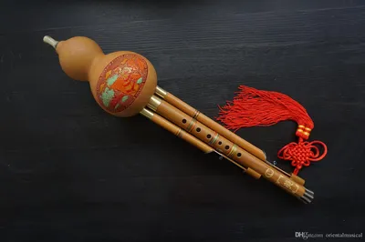 Бамбук 3 октавы Китайский Хулуси Флейта Woodwind # 103 + Кейс + Как играть  Руководство