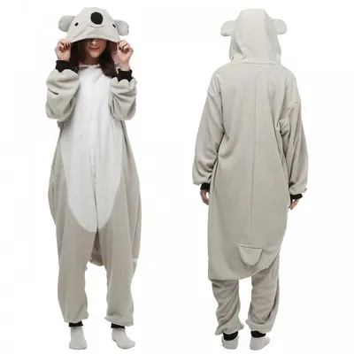 Adults Animal Kigurumi Koala Pajamas Sets Sleepwear Cosplay Zipper Onesie  Hooded Women Men Winter Unisex Cartoon Pajamas - AliExpress