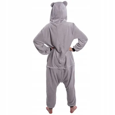 Adults Cartoon Grey Koala Onesies Women Flannel Long Sleeve Pajamas  Kigurumi Unisex Animal Sleepwear Cosplay Costume | Shopee Singapore