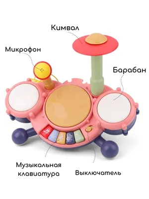 МАЛЫШ БАРАБАНЩИК Барабанная установка детская Музыкальный центр на  батарейках микрофон барабан BeeZee Toys 33365746 купить в интернет-магазине  Wildberries