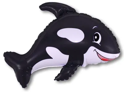 Фигурный фольгированный шарик Дружелюбный кит Касатка (друг Вилли)