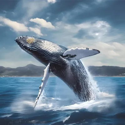 огромный кит плавает в океане, картинка синего кита фон картинки и Фото для  бесплатной загрузки