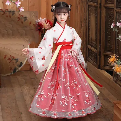 Традиционные китайские платья ханьфу для девочек, костюмы для косплея,  одежда для выступлений в старинном стиле для детей, платье принцессы на  день рождения | AliExpress