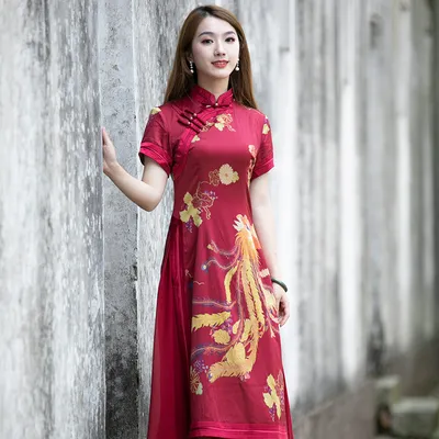 Купить Платье Ципао Желаемое ветра летом cheongsam платье китайский женская  мода, Вьетнам АО Даи старинные китайский ветер улучшилось платье в  интернет-магазине с Таобао (Taobao) из Китая, низкие цены | Nazya.com