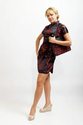 Женское традиционное китайское платье 5 видов цветов Qipao, Короткие китайские  платья с вышивкой, Новогодняя одежда Tang, женское винтажное платье с  воротником-стойкой | AliExpress
