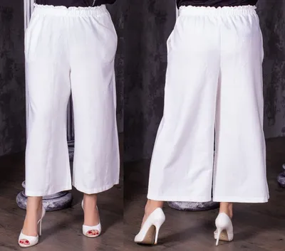 Модные летние широкие брюки кюлоты с высокой посадкой из легкой ткани,  батал большие размеры: продажа, цена в Одессе. Женские брюки от \