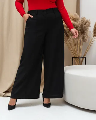 Модные женские брюки размер плюс Кюлоты черные (48-62) - цена 549 грн  Купить в Украине - интернет магазин FaShop