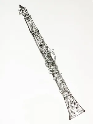 Кларнет рисунок карандашом - 57 фото