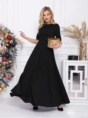 Классическое черное платье с длиной в пол 86280 за 719 грн: купить из  коллекции Wish - issaplus.com