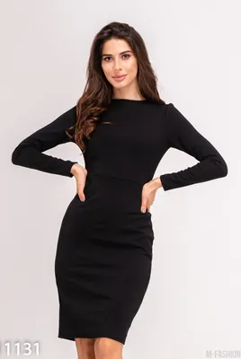 Классическое черное платье приталенного кроя (арт. 40822) ♡  интернет-магазин Gepur