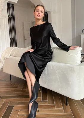 Черное классическое платье из эко-кожи 75051 за 796 грн: купить из  коллекции Wish - issaplus.com