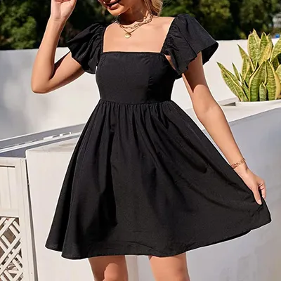 Классическое черное платье с V-вырезом - 401182 - цена, фото, описания,  отзывы покупателей | Krasota-ua.com