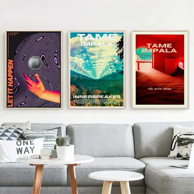 Купить Tame Impala Psychedelic Poster Vintage Music Album Cover Art Prints  Gift Modern Home Decor Wall Pictures for Living Room Club | Joom