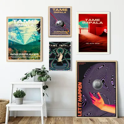 Купить Tame Impala Psychedelic Poster Vintage Music Album Cover Art Prints  Gift Modern Home Decor Wall Pictures for Living Room Club | Joom