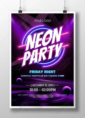 красочные неоновые ночной клуб бар вечеринка рекламный плакат  изображение_Фото номер 450022544_PSD Формат изображения_ru.lovepik.com