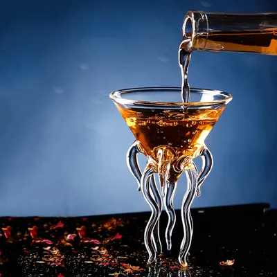 Креативный бокал для коктейлей «Осьминог», прозрачная Медуза, бокал для  виски, бокал для сока, конические бокалы для вина, шампанского, бренди |  AliExpress
