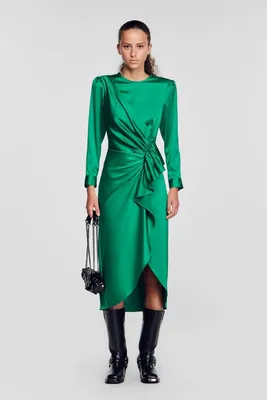 Вечерние и коктейльные платья, цвет: Зеленый, длина рукава: с длинным  рукавом — MD-Fashion