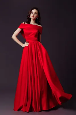 вечернее платье в пол из красного атласа Sellini Рубин — купить в Москве -  Свадебный ТЦ Вега