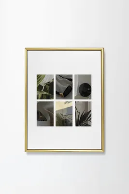 Коллаж из 6-ти фотографии в золотистой рамке из алюминия 30х40 см - DomUm  Decoration