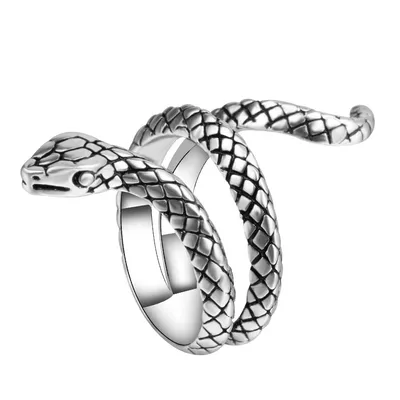 Кольцо Змея Скарапея серебро и золото с эмалью - купить в интернет-магазине