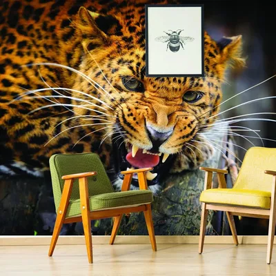 Фотообои с изображением дикого тигра Обои с животными Декор интерьера для  детской комнаты - 390 х 280 см цена | kaup24.ee
