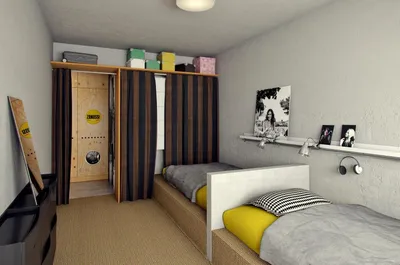 Мебель для маленькой комнаты в общежитии - 71 фото