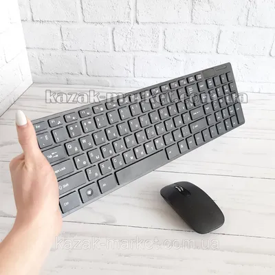 Купить Беспроводная клавиатура и мышь K-06 для компьютера пк с силиконовой  защитой, цена 559 грн — Prom.ua (ID#1159621858)