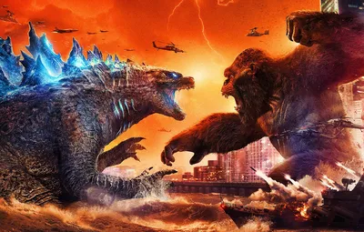Обои King Kong, Обезьяна, Кинг Конг, Корабли, Битва, Двое, Годзилла,  Godzilla, Горилла, 2021, Годзилла против Конга, Godzilla Vs Kong картинки  на рабочий стол, раздел фильмы - скачать