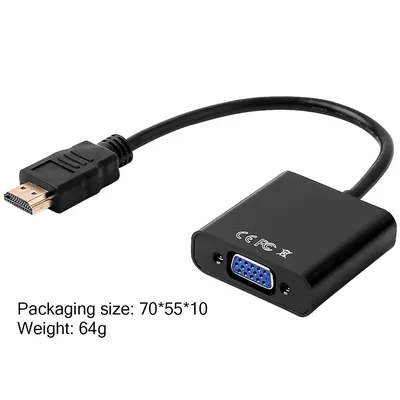 HDMI-совместимый с VGA позолоченный 1080P мужской в женский конвертер  видеокабель (Черный) купить недорого — выгодные цены, бесплатная доставка,  реальные отзывы с фото — Joom