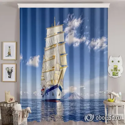 Фотошторы «Корабль в море» - купить в Москве, цена в Интернет-магазине Обои  3D