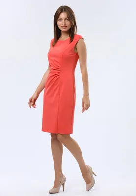 Платье креповое Олли (коралловое) купить в интернет-магазине
