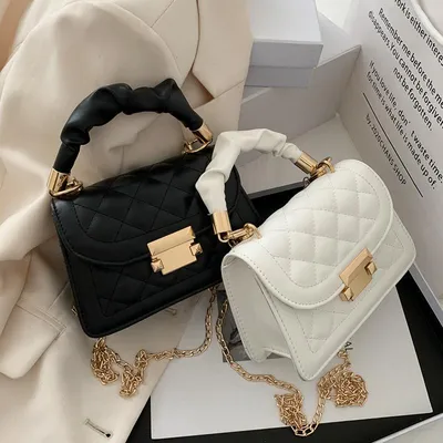Женские сумки Корейская версия Модная сумка через плечо из искусственной  кожи на одно плечо Модная сумка с цепочкой – купить по низким ценам в  интернет-магазине Joom