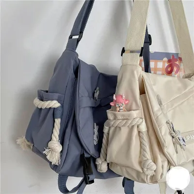 Купить Корейская сумка через плечо, японская ретро-сумка, студенческая сумка-мессенджер  | Joom