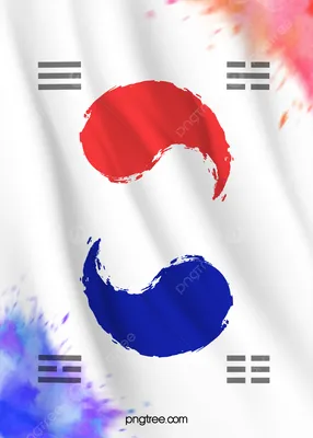 Южнокорейская кисть коронирование флаг фон, корейцы, флаг, оказание фон  картинки и Фото для бесплатной загрузки
