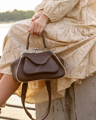 Сумки женские - Сумки - Сумка ридикюль коричневый натуральная кожа  21002-KPT Дизайнерские сумки Украина
