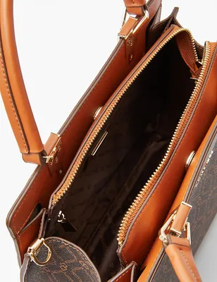 Тёмно-коричневая женская кожаная сумка саквояж Фрэнк М - MEU
