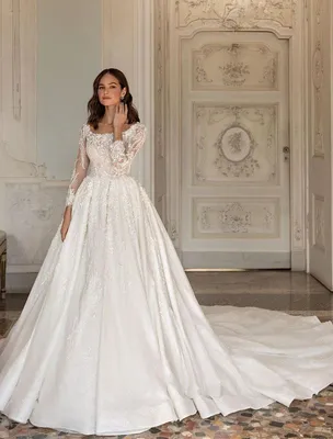 Роскошные Королевские Свадебные платья Дубай с длинными рукавами и  цветочным Аппликация Прозрачный вырез Пышные свадебные платья 2021 |  AliExpress