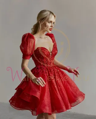 Красное мини платье на выпускной вечер | Шкатулки для украшений