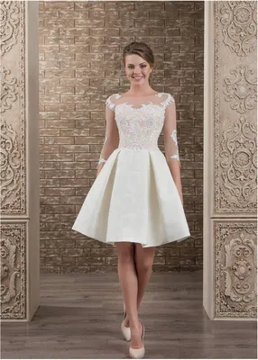 Свадебное платье «Короткое» BL-0331 - Свадебный салон «Белый Лебедь»