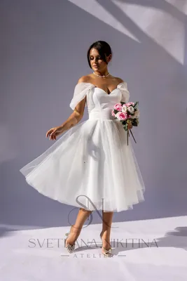 Короткое свадебное платье Мальта Мальта, размер 48, материал Атлас,  Еврофатин — купить в интернет-магазине OZON (1134376686)
