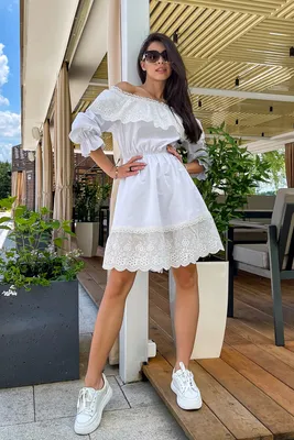 Белое летнее короткое кружевное платье с подкладкой: цена 540 грн - купить  Платья и сарафаны женские на ИЗИ | Луцк