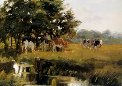 Картина \"Пасущиеся коровы на лугу в Швейцарских Альпах\" | Интернет-магазин  картин \"АртФактор\"