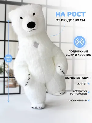 Ростовой костюм полярного медведя купить в Москве - описание, цена, отзывы  на Вкостюме.ру