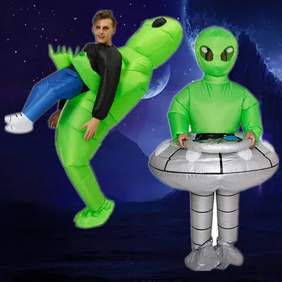 Надувная накидка в виде НЛО, Забавный костюм инопланетянина, костюм для  косплея, маскарадный костюм для взрослых и детей, костюм на Хэллоуин для  мальчиков и девочек | AliExpress