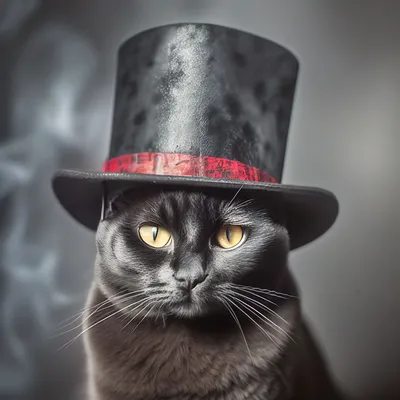 Кот в шляпе фото