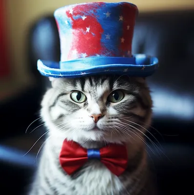 Кот в шляпе в очках» — создано в Шедевруме