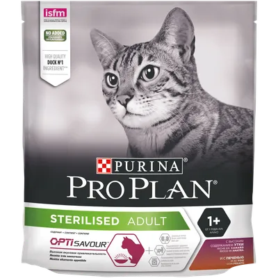 Pro Plan сухой корм для взрослых стерилизованных кошек и кастрированных  котов, с высоким содержанием утки и c печенью